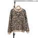 Women's Clothing Loose Knit Sweater Cardigan With Leopard Print - Long Sleeve Round Neck Oversized Pullover For Autumn Winter (Beige, Black, Khaki)_ecoleips.com