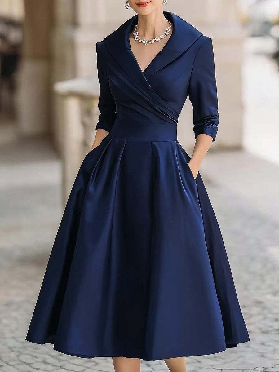 Women's Long Sleeve Maxi Dress Elegant Slimming Waist Formal Independent Station Clothing_ecoleips.com