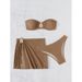 Elegant Bikini Set With Skirt Cover-Up – High-Waisted Bottom & Adjustable Straps For Women (S/M/L/XL, Multiple Colors)_ecoleips.com