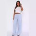 New Fashion Casual Striped Cotton High-Waisted Wide Leg Pants With Print - Comfortable & Stylish For Women_ecoleips.com