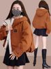 girl Girl Fleece-Lined Parka For Women Winter 2025 New Loose Casual Petite Thickened Short Coat Cotton Padded Jacket_ecoleips.com