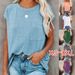 Women's Clothing Solid Color Off Shoulder T Shirt Tops_ecoleips.com