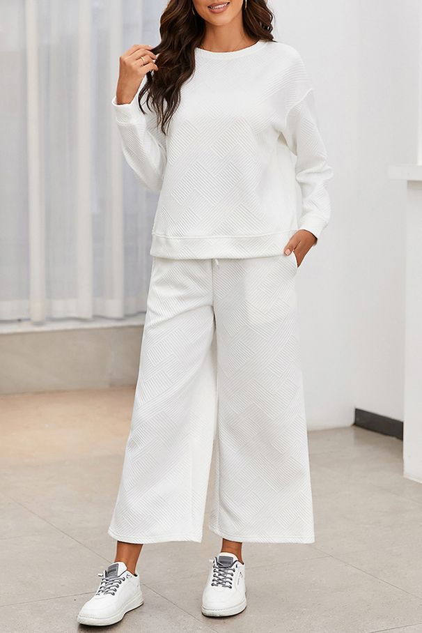In Stock 2025 European American Loose-fitting Simple Solid Color Casual Suit Women, New Autumn And Winter Textured_ecoleips.com