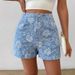 2026 Summer New High-Waisted Jacquard Shorts, Three-Dimensional Embossed Floral Wide-Leg Pants, Slimming And_ecoleips.com