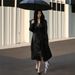 Women's Long PU Leather Trench Coat – Oversized Lapel Belted Jacket (Black Faux Leather Coat For Tall Frames)_ecoleips.com