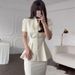 Women's Elegant Button Down Blazer Slim Fit Solid Color Style Spring New Design Clothing Top_ecoleips.com