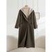 Hooded Fake Two-piece Wool Coat Women's Long Winter New Hepburn Style Double-sided Wool Coat Women's_ecoleips.com