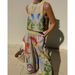 Women's Clothing Vest And Trousers Two Piece Set Fashion Casual Cotton And Linen Printed Set_ecoleips.com