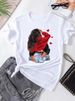 European And American Cross-border Foreign Trade Wholesale Fashion Urban Girl Round-neck Plus-size Short-sleeve T-shirt_ecoleips.com