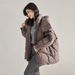 girl Girl Girl Winter 90 White Duck Casual Simple Versatile Loose Warm Mid-Length Stand Collar Hooded Down Jacket For Women 18711_ecoleips.com