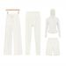 Women's Clothing Women's Slim Fit Jacket Set Four Piece Cropped Pants Straight Leg Pants Stretch Jacket Sportswear_ecoleips.com