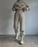 Women's Clothing Fleece Hoodie & Jogger Set - Long Sleeve Thickened Sweatshirt & Pants Outfit, Casual Letter Print Two-Piece (Black, Dark Gray, Blue)_ecoleips.com