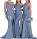 Elegant One-Shoulder Mermaid Gown for Bridesmaids Wedding Party Special Occasion Women's Long Dress_ecoleips.com