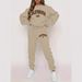 Women's Letter Print Sweatshirt Set European American Style_ecoleips.com