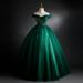 Women's Clothing Green Off The Shoulder Prom Dress Women's Lace Sequins Formal Evening Gown One Shoulder Style New Party Wear_ecoleips.com