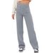 Women's High-Waisted Straight Leg Pants With Multiple Pockets, Stretch Comfort Casual Trousers With Button Closure_ecoleips.com