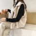 Women's Oversized Lambswool Vest – Cozy Sleeveless Layering Piece (Off-White/Khaki/Gray-Green/Black, M-4XL)_ecoleips.com
