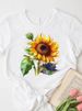 European And American Cross-border Foreign Trade Women's Clothing Heart Butterfly Print Round Neck Short-sleeve T-shirt_ecoleips.com