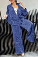 Women's Leopard Print Lounge Set Long Sleeve Notch Collar Top Drawstring Waist Pants Casual Outfit for Fall Winter_ecoleips.com