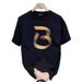 Men's ClothingSummer New Short Sleeve T-shirt Women's Fashion Brand Trend Women's Clothes Loose Casual Printed T-shirt Half T Sleeve Black_ecoleips.com