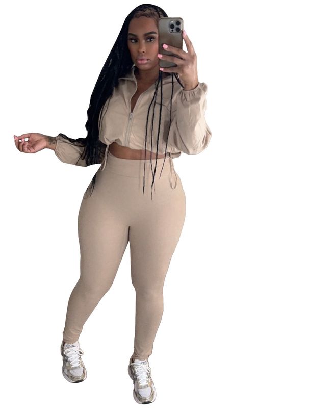 Women's Clothing Style Women's High Waist Tight Pants Set Sexy Drawstring Waist Two Piece Suit For Formal & Casual_ecoleips.com