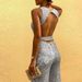 Elegant High-Waisted Metallic Sequin Jumpsuit For Women - Sleeveless Party Wear, Plus Size Available In Black, Silver, Blue, Champagne, Wine Red, Gold_ecoleips.com