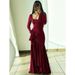 Elegant Sexy Solid Color Dress U Neck Slimming Waist Fitted Flared Sleeve Women Evening Party Date Casual Daily Wear Dress_ecoleips.com