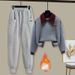Winter Women's Polo Collar Top & Relaxed Harem Pants Set - Slimming Casual Outfit With Stretch Comfort_ecoleips.com