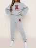 Women's Autumn And Winter Hip-hop Casual Street Cartoon Bear Pattern Printed Round Neck Sweatshirt+sports Pants Set-595_ecoleips.com