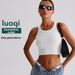 Luoqi Women's Ribbed Yoga Vest Spring/Summer Training Fitness Top Tight Fitting Casual Outerwear_ecoleips.com
