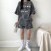 Trendy Women's Cotton Two Piece Set Tie Dye Round Neck Short Sleeved Summer Outfit New_ecoleips.com