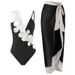 One Piece Conservative Covering Belly Show Thin Open Back Sexy Dress New Swimwear Women's Chiffon Beach Skirt_ecoleips.com