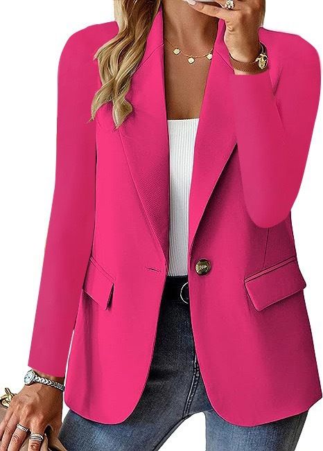 Women's Clothing Long Sleeve Blazer – Solid Color Open Front Cardigan Jacket For Fall (12 Colors)_ecoleips.com