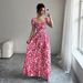 Women's French Vintage Floral Square Neck Puff Sleeve Maxi Dress – Casual Boho Summer Long Gown_ecoleips.com