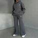 Women's Premium Fleece Tracksuit - Oversized Hoodie & Wide-Leg Sweatpants With Subtle Print Accents-S_ecoleips.com