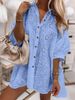 Elegant Women's Floral Embroidered Blouse Short Sleeve Casual Shirt Breathable Loose Fit Comfortable Polyester Fabric_ecoleips.com
