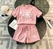 DR Bear Women's Summer Sports Suit Fashionable Casual Two Piece Set With T-Shirt And Shorts Chic Youthful Style_ecoleips.com