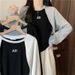 real-shot Irregular Fake Two-piece Short Long-sleeve Sweatshirt Women, Spring And Autumn Thin New Design_ecoleips.com