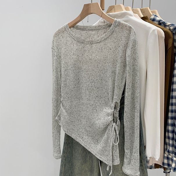 Early Spring Sheer Green Sun-protective Knitted Cardigan For Women, With An Irregular Design, Unique And Beautiful Base_ecoleips.com