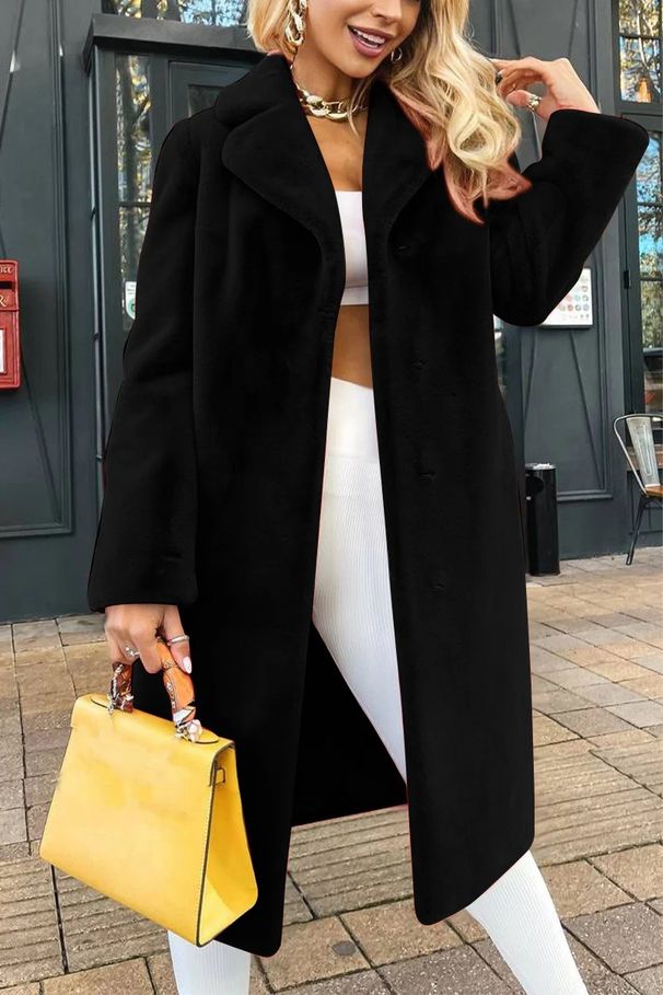 "Elegant Belted Trench Coat For Women - Soft Faux Fur Lining, Long Winter Coat With Lapel Collar, Plus Size Available In Multiple Colors_ecoleips.com