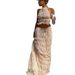 Women's Clothing Sexy Backless Halter Neck Pleated Lace Vest Long Skirt Suit_ecoleips.com