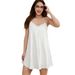 Aria Basics Aria Basics New Cross-border European And American Plus-size Ice Silk Solid Color Women's Camisole Short Nightdress Home Wear_ecoleips.com