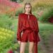 Sweet Fresh Women Tulle Dress Puff Short Sleeve Ruffled Hem Pleated Design Mini Dress For Women Casual Daily Wear_ecoleips.com