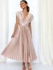 K New Sexy Pleated Dress, Casual Loose Zipper Sleeveless Dress_ecoleips.com