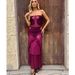 Women's Clothing Pure Color Sexy Mesh Hollow Tube Top Strap One Piece Swimsuit Skirt Two Piece Set_ecoleips.com