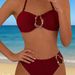 Women's Clothing Women's Swimsuit Sexy Solid Color Underwire Bikini Set Fashionable Quick-Dry Polyester, Modest Coverage_ecoleips.com