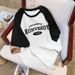 Women's Short Sleeve T-Shirt Pure Cotton off the Shoulder Top Unique Design American High Street Trendy Brand New Summer Style_ecoleips.com