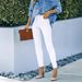 Women's Clothing White Skinny Jeans For Women Casual Solid Color Denim Jeans Regular Fit Spring/Autumn Summer Polyester_ecoleips.com