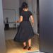 Women's Clothing Elegant Round Neck Dress Style With Button Details Irregular Slit Hem Pleated Hem For Formal & Casual For Women_ecoleips.com