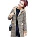 Women's Winter Plaid Wool Coat With Faux Fur Hood – Medium-Length Warm Overcoat, Thickened Fleece Lining, Relaxed Fit (Sizes S-XXXL, Classic Tartan_ecoleips.com